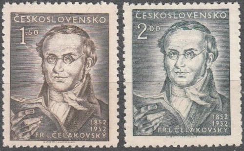 Potovn znmky eskoslovensko 1952 Frantiek Ladislav elakovsk Mi# 753-54