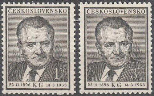 Potovn znmky eskoslovensko 1953 Prezident Klement Gottwald Mi# 793-94 - zvtit obrzek