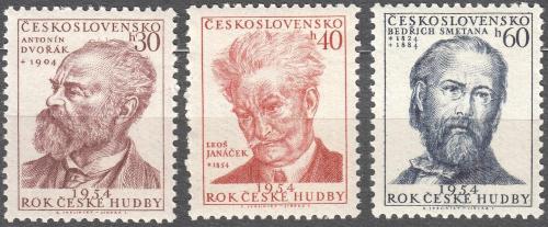 Potovn znmky eskoslovensko 1954 Hudebn skladatel Mi# 864-66 Kat 8.50