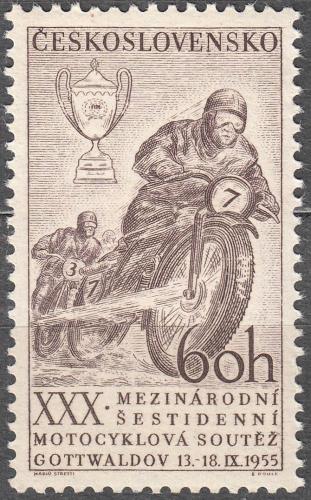 Potovn znmka eskoslovensko 1955 estidenn motocyklov sout Mi# 933 - zvtit obrzek