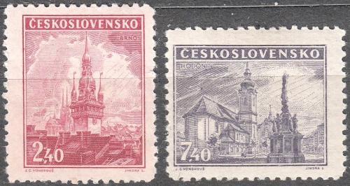 Potovn znmky eskoslovensko 1946 Brno a Hodonn Mi# 502-03