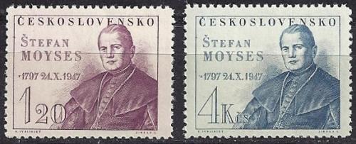 Potovn znmky eskoslovensko 1947 tefan Moyses, slovensk biskup Mi# 525-26 - zvtit obrzek