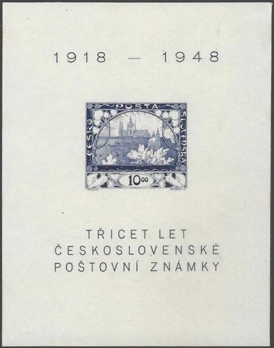 Potovn znmka eskoslovensko 1948 Prvn eskoslovensk znmky, 30. vro Mi# Block 11 - zvtit obrzek