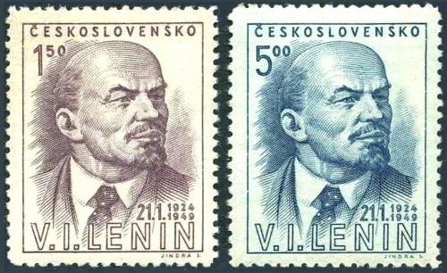 Potovn znmky eskoslovensko 1949 V. I. Lenin Mi# 562-63