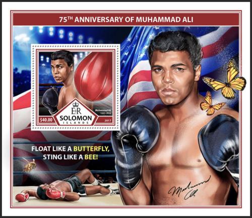 Potovn znmka alamounovy ostrovy 2017 Muhammad Ali, box Mi# Block 665 Kat 12 - zvtit obrzek