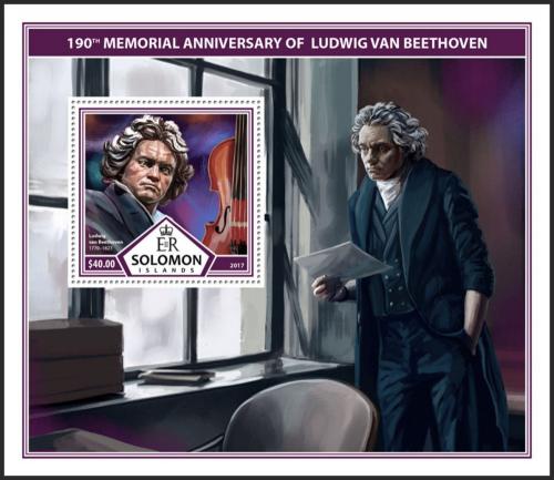 Potovn znmka alamounovy ostrovy 2017 Ludwig van Beethoven Mi# Block 666 Kat 12 - zvtit obrzek