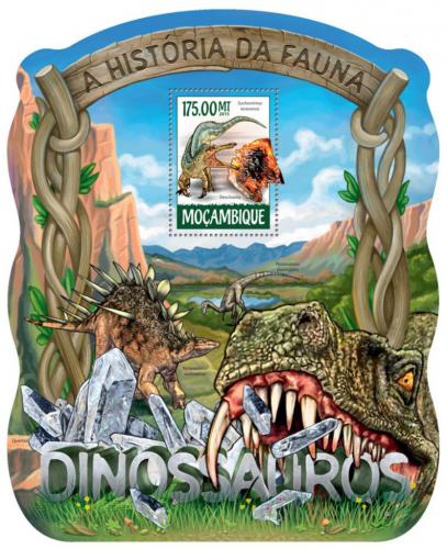 Potovn znmka Mosambik 2015 Dinosaui Mi# Block 1015 Kat 10 - zvtit obrzek