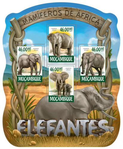 Potovn znmky Mosambik 2015 Sloni Mi# 7969-72 Kat 10 - zvtit obrzek