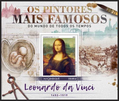 Potovn znmka Mosambik 2016 Umn, Leonardo da Vinci Mi# Block 1233 Kat 20