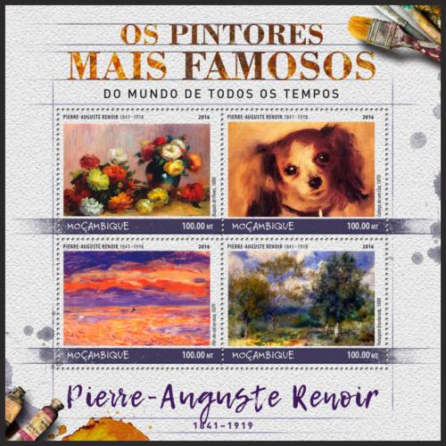 Potovn znmky Mosambik 2016 Umn, Pierre-Auguste Renoir Mi# 9004-07 Kat 22 - zvtit obrzek