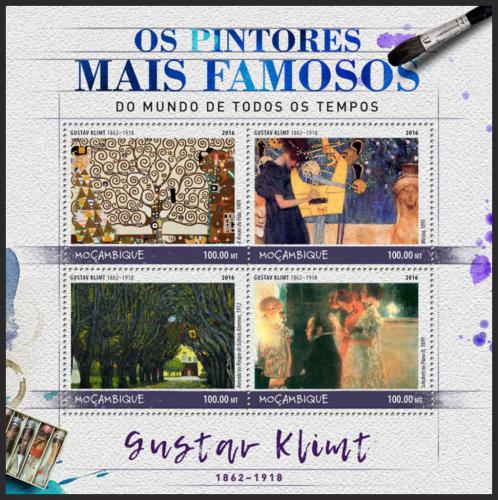 Potovn znmky Mosambik 2016 Umn, Gustav Klimt Mi# 9024-27 Kat 22 - zvtit obrzek