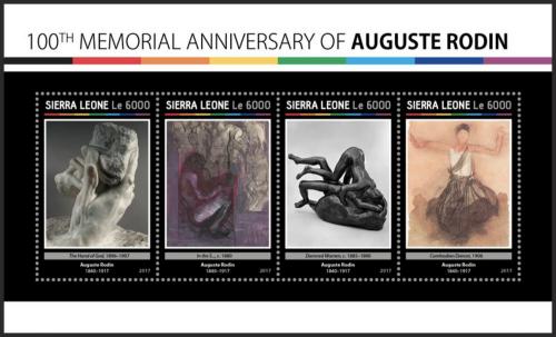 Potovn znmky Sierra Leone 2017 Umn, Auguste Rodin Mi# 8065-68 - zvtit obrzek