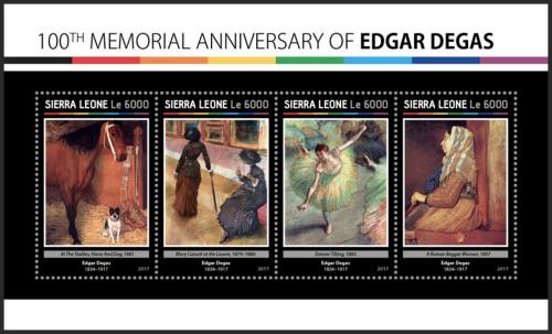 Potovn znmky Sierra Leone 2017 Umn, Edgar Degas Mi# 8070-73 - zvtit obrzek