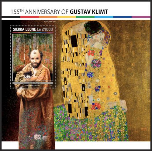 Potovn znmka Sierra Leone 2017 Umn, Gustav Klimt Mi# Block 1144