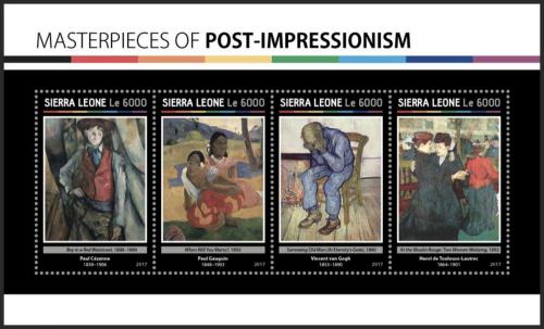 Potovn znmky Sierra Leone 2017 Umn, postimpresionismus Mi# 8090-93 - zvtit obrzek