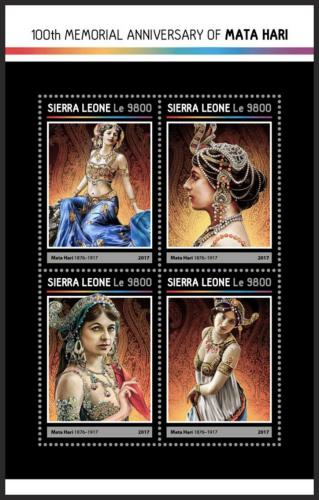 Potovn znmky Sierra Leone 2017 Mata Hari, nizozemsk striptrka Mi# 8155-58 Kat 11