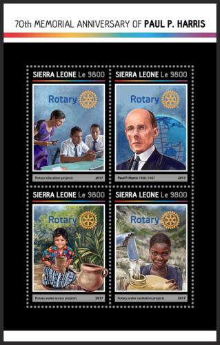 Potovn znmky Sierra Leone 2017 Paul Harris, Rotary Intl. Mi# 8190-93 Kat 11