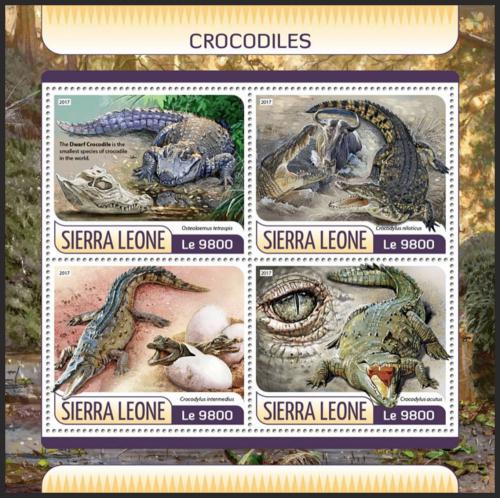 Potovn znmky Sierra Leone 2017 Krokodli Mi# 8600-03 Kat 11