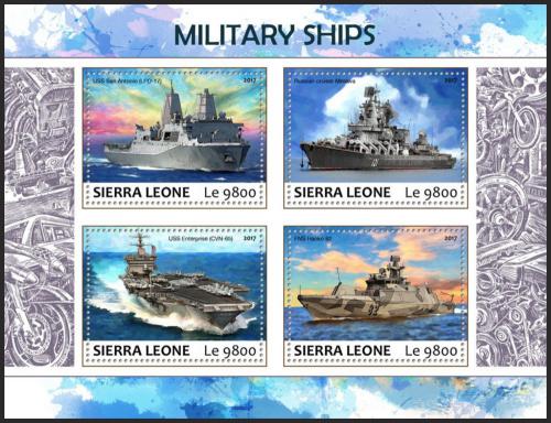 Potovn znmky Sierra Leone 2017 Vojensk lod Mi# 8655-58 Kat 11
