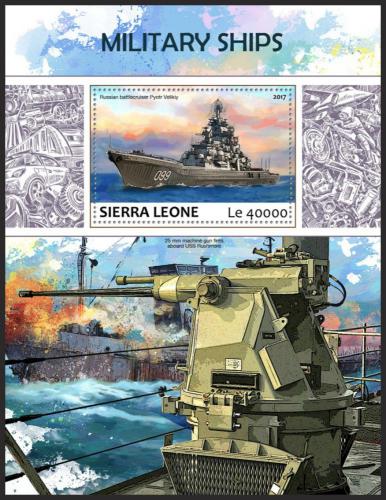 Potovn znmka Sierra Leone 2017 Vojensk lod Mi# Block 1260 Kat 11