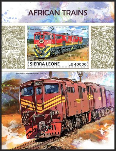 Potovn znmka Sierra Leone 2017 Africk vlaky Mi# Block 1267 Kat 11  - zvtit obrzek
