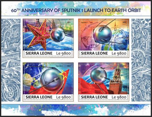 Potovn znmky Sierra Leone 2017 Sputnik 1 Mi# 8715-18 Kat 11