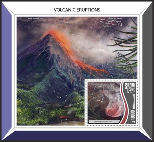 Potovn znmka Sierra Leone 2017 Sopen erupce Mi# Block 1276 Kat 11