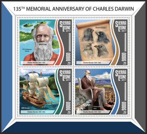 Potovn znmky Sierra Leone 2017 Charles Darwin Mi# 8765-68 Kat 11 - zvtit obrzek
