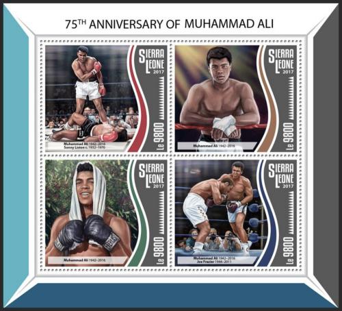 Potovn znmky Sierra Leone 2017 Muhammad Ali, box Mi# 8800-03 Kat 11 - zvtit obrzek