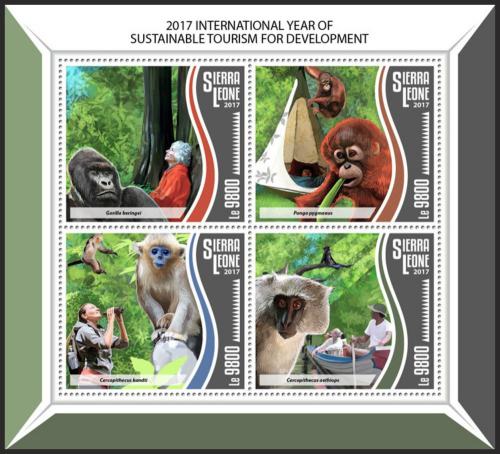 Potovn znmky Sierra Leone 2017 Opice Mi# 8820-23 Kat 11
