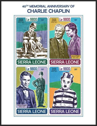Potovn znmky Sierra Leone 2017 Charlie Chaplin Mi# 8940-43 Kat 11 - zvtit obrzek