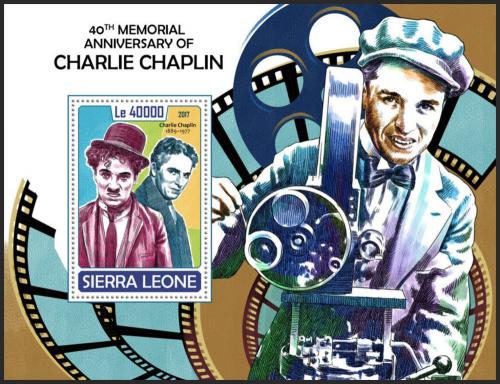 Potovn znmka Sierra Leone 2017 Charlie Chaplin Mi# Block 1317 Kat 11