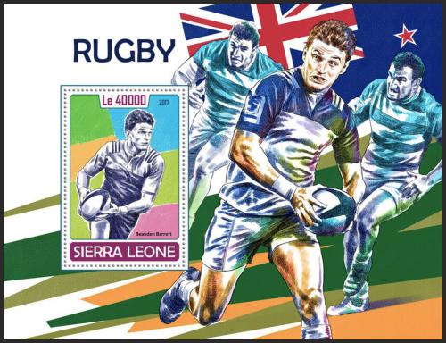Potovn znmka Sierra Leone 2017 Rugby Mi# Block 1323 Kat 11