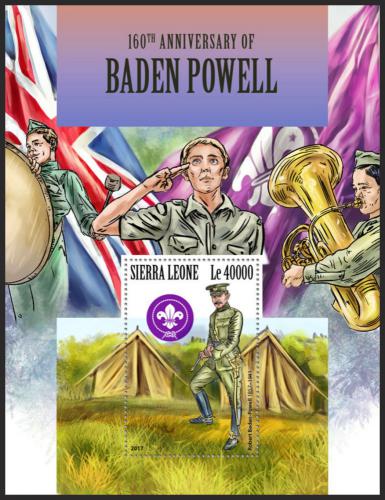 Potovn znmka Sierra Leone 2017 Robert Baden-Powell Mi# Block 1339 Kat 11 - zvtit obrzek