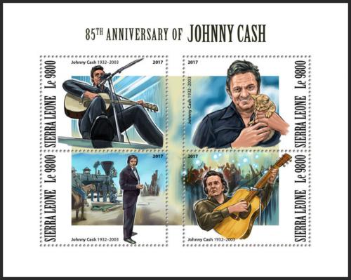Potovn znmky Sierra Leone 2017 Johnny Cash Mi# 9090-93 Kat 11 - zvtit obrzek