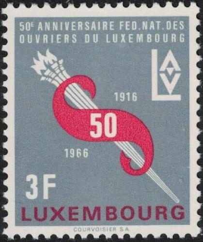 Potovn znmka Lucembursko 1966 Federace pracujcch Mi# 723