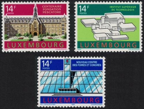 Potovn znmky Lucembursko 1992 Architektura Mi# 1288-90