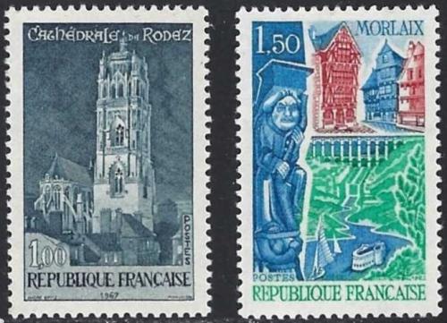 Potovn znmky Francie 1967 Turistick zajmavosti Mi# 1585-86