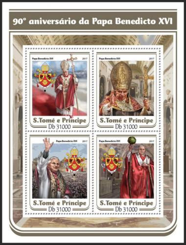 Potovn znmky Svat Tom 2017 Pape Benedikt XVI. Mi# 7103-06 Kat 12 - zvtit obrzek