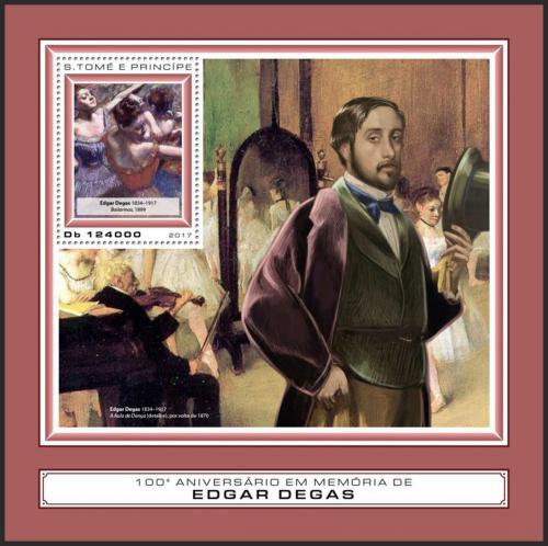 Potovn znmka Svat Tom 2017 Umn, Edgar Degas Mi# Block 1314 Kat 12 - zvtit obrzek