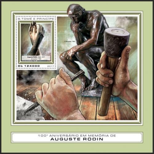 Potovn znmka Svat Tom 2017 Umn, Auguste Rodin Mi# Block 1316 Kat 12 - zvtit obrzek