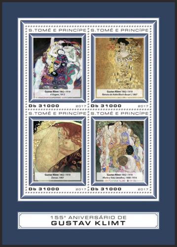 Potovn znmky Svat Tom 2017 Umn, Gustav Klimt Mi# 7343-46 Kat 12 - zvtit obrzek