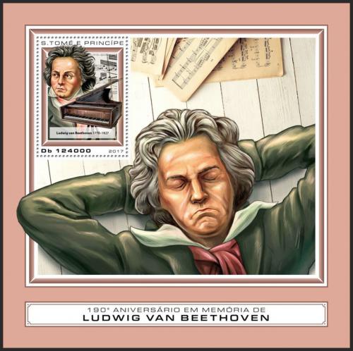 Potovn znmka Svat Tom 2017 Ludwig van Beethoven Mi# Block 1320 Kat 12 - zvtit obrzek