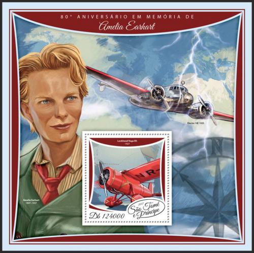 Potovn znmka Svat Tom 2017 Amelia Earhart Mi# Block 1343 Kat 12