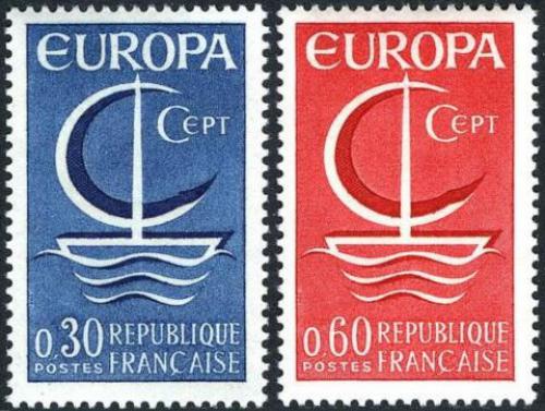 Potovn znmky Francie 1966 Evropa CEPT Mi# 1556-57