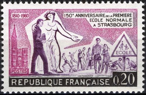 Potovn znmka Francie 1960 Ecole Normale, 150. vro Mi# 1307  - zvtit obrzek