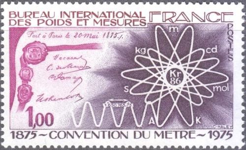 Potovn znmka Francie 1975 Mezinrodn metrick konvence, 100. vro Mi# 1921