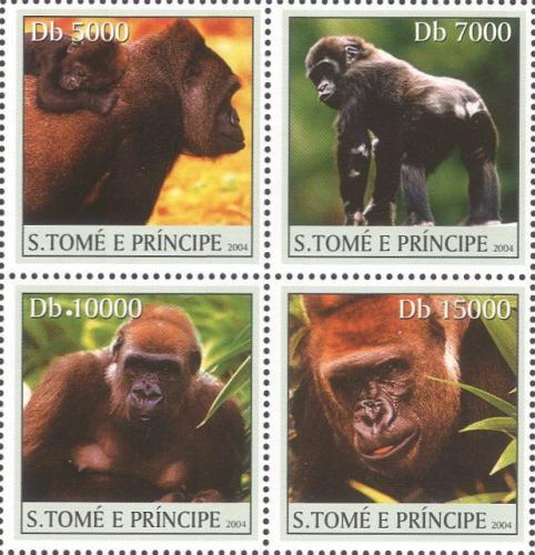 Potovn znmky Svat Tom 2004 Gorily Mi# 2613-16 Kat 12 - zvtit obrzek