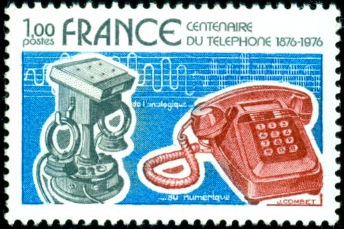 Potovn znmka Francie 1976 Telefon, 100. vro Mi# 1992