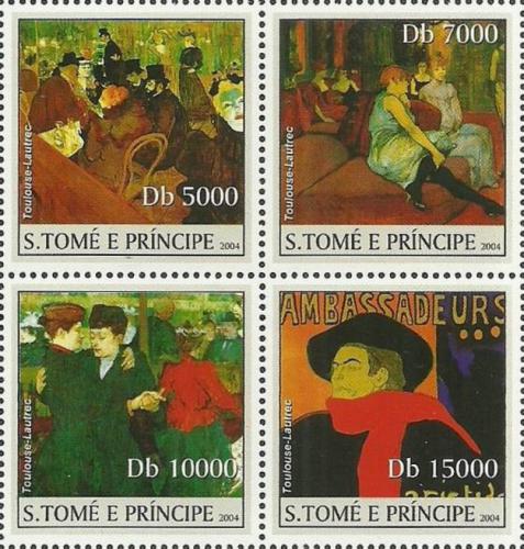Potovn znmky Svat Tom 2004 Umn, Toulouse-Lautrec Mi# 2539-42 Kat 12 - zvtit obrzek